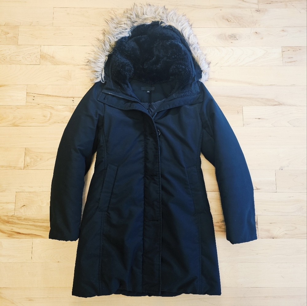 Uniqlo Women's Black XS Winter Down filled Parka Jacket Coat w/ Heattech